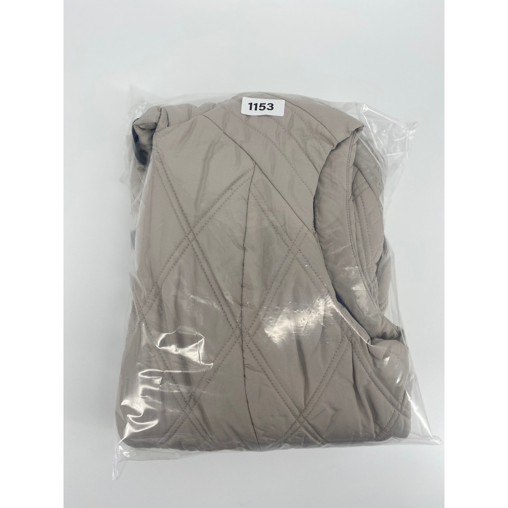 Weatherproof Puffer Vest Womens XL Tan Excellent Quilted Hooded Fleece Lined - Picture 8 of 8